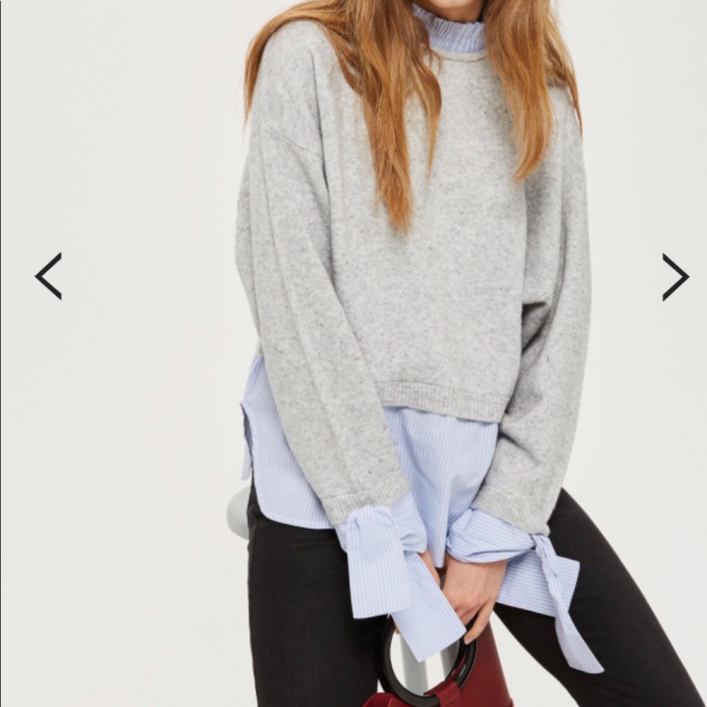 Topshop Petite Hybrid Knit Jumper
